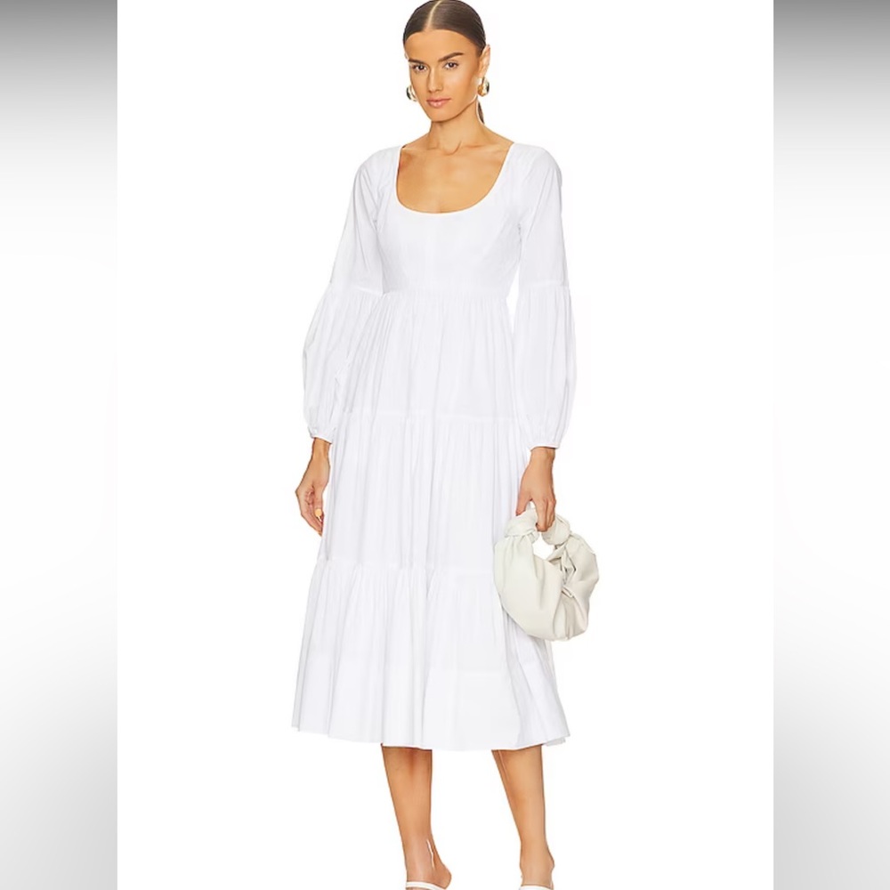 Cinq a Sept White Peasant Dress Size 4